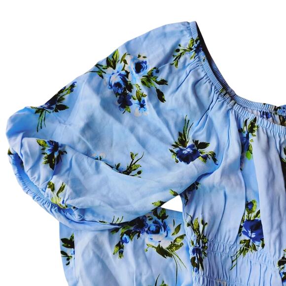 NWT Children's Place Girls XXL Size 16 Dress Blue Floral Smocked Babydoll - Picture 7 of 7